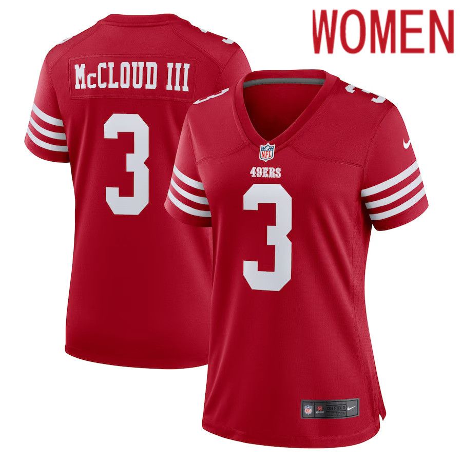 Women San Francisco 49ers #3 Ray Ray McCloud Nike Scarlet Game NFL Jersey->women nfl jersey->Women Jersey